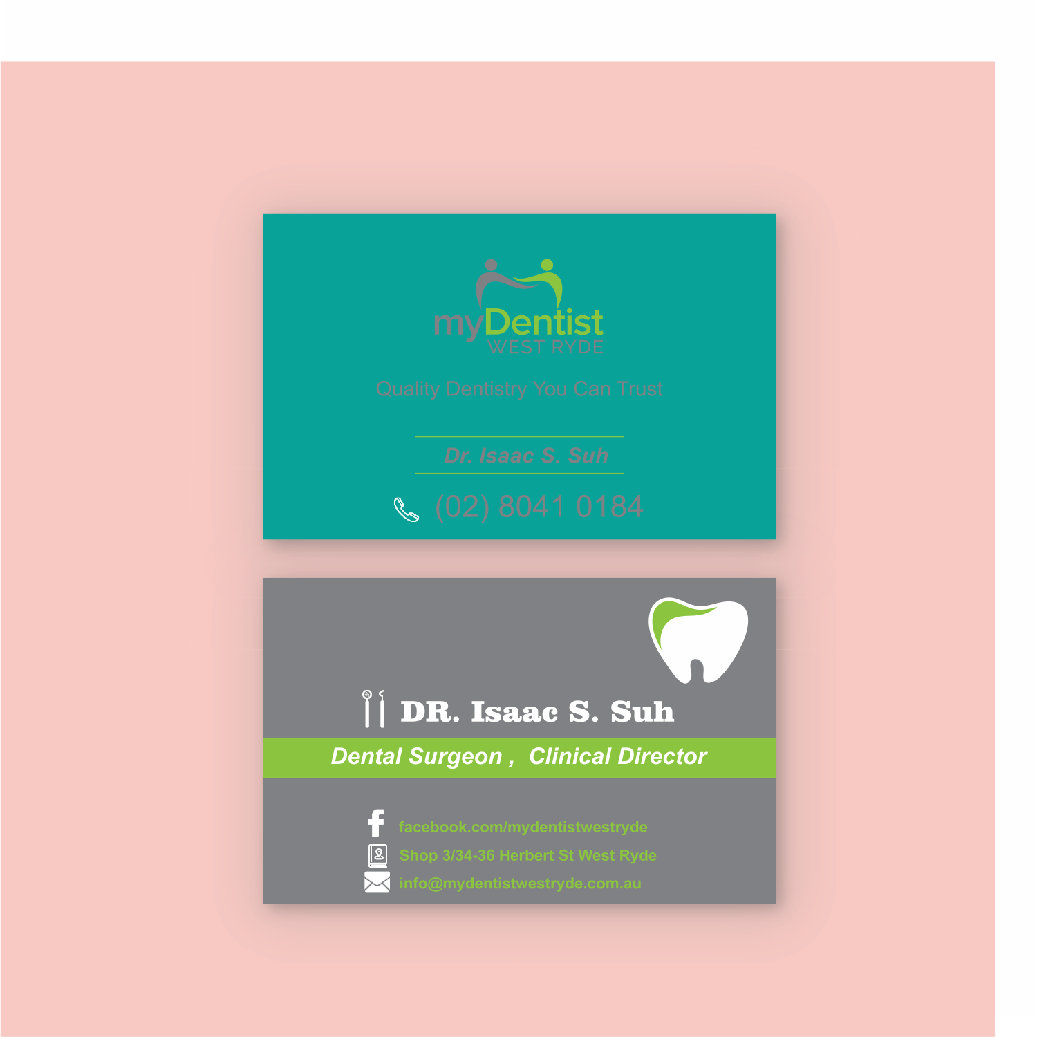 Visitenkarten-Design von gorkemapaydin für myDentist West Ryde | Design #11385846