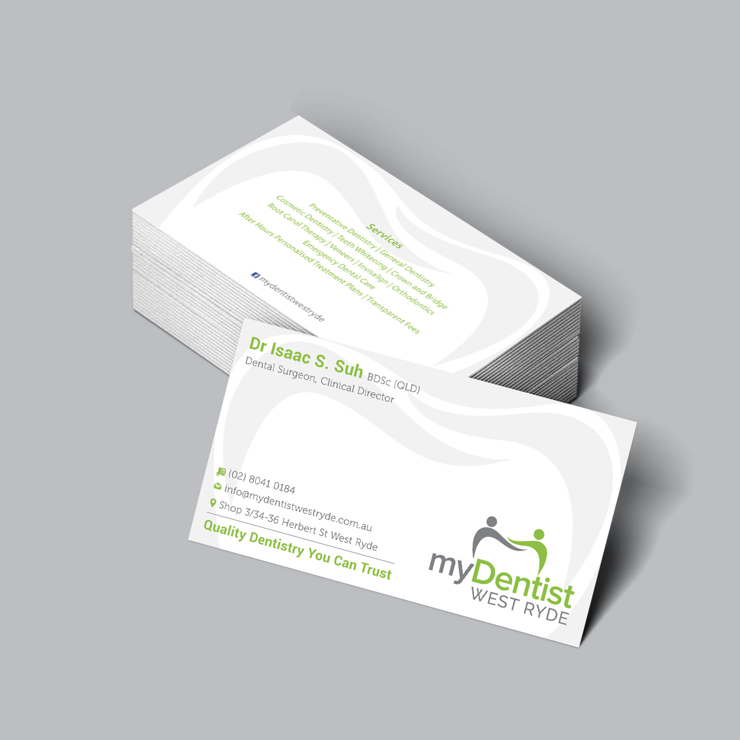 Business Card Design by tanmoy.pramanik for myDentist West Ryde | Design #11386939