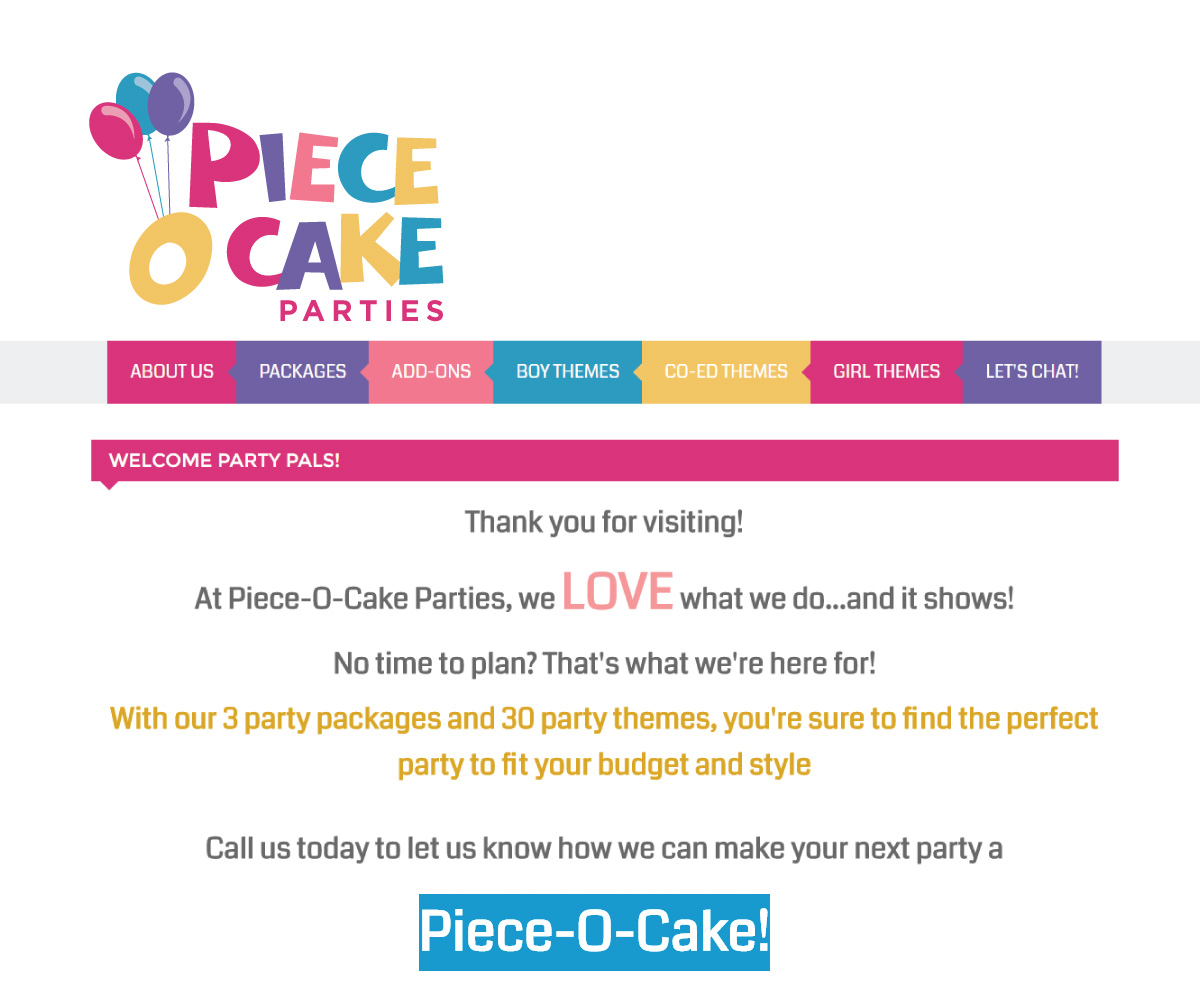 Logo Design by Sergio Coelho for Piece-O-Cake Parties | Design #11434359