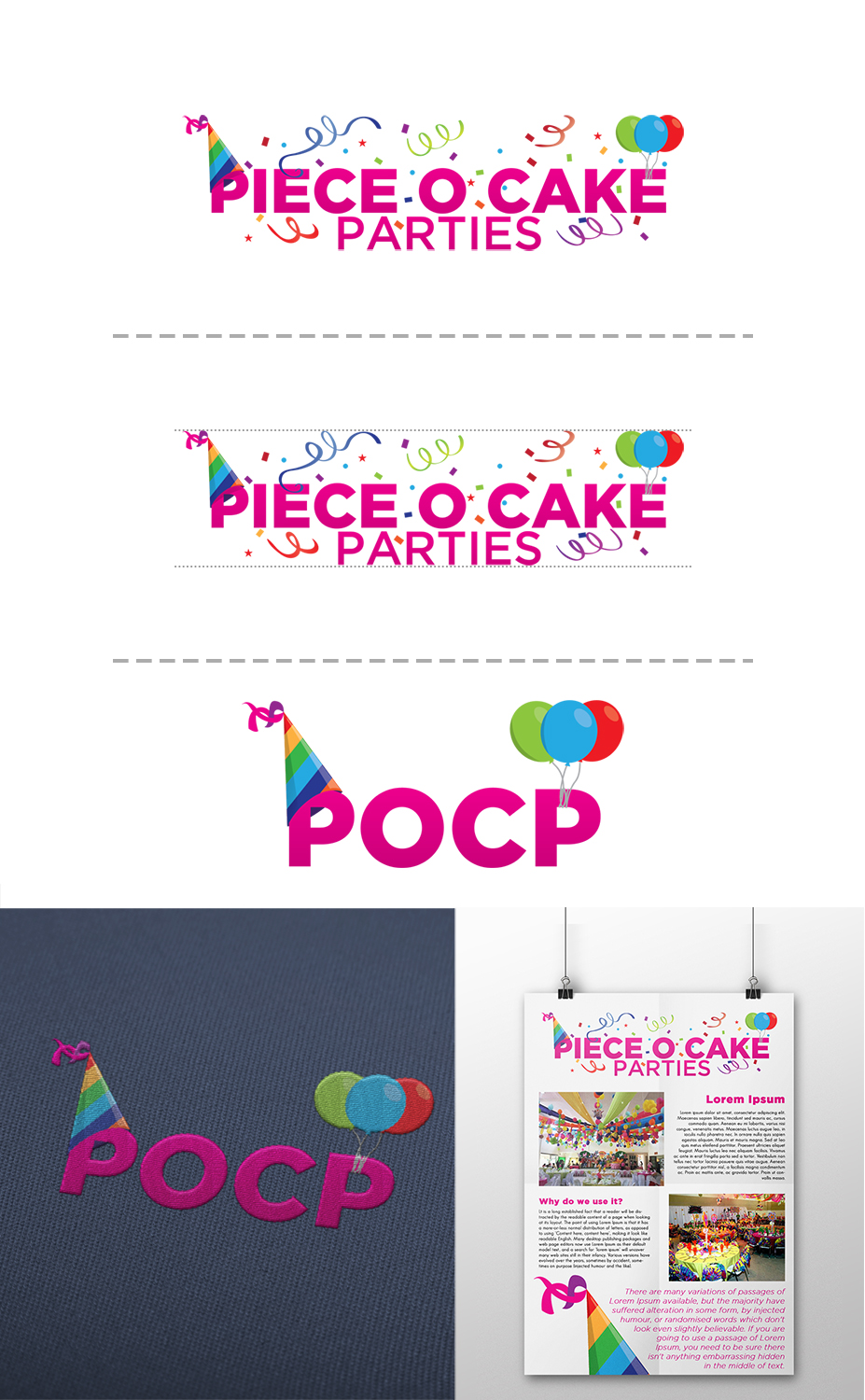 Logo Design by Professor P for Piece-O-Cake Parties | Design #11404251