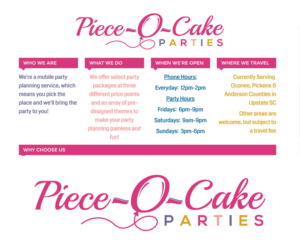 Logo Design by dianagargaritza for Piece-O-Cake Parties | Design: #11464168
