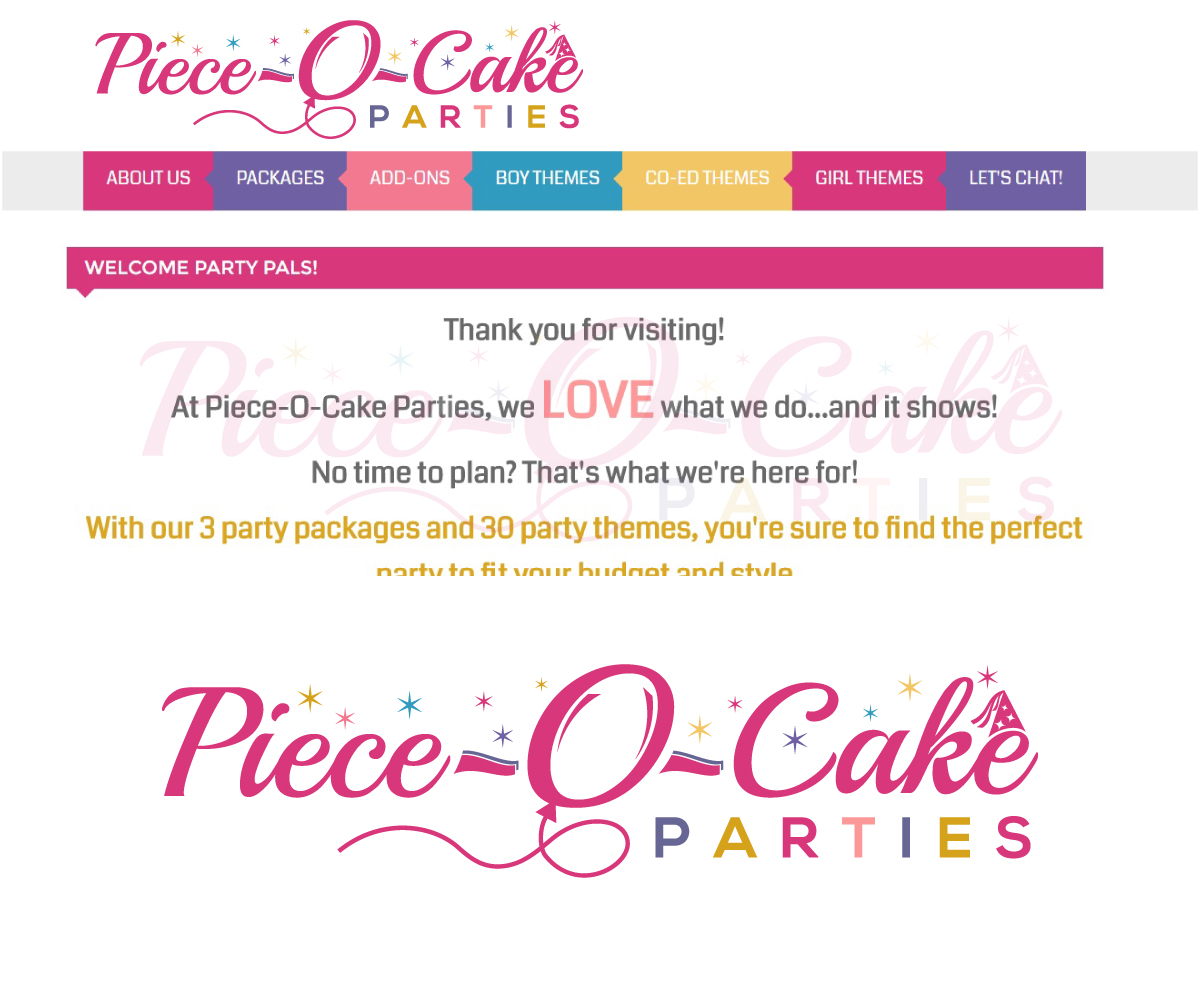 Logo Design by dianagargaritza for Piece-O-Cake Parties | Design #11464208