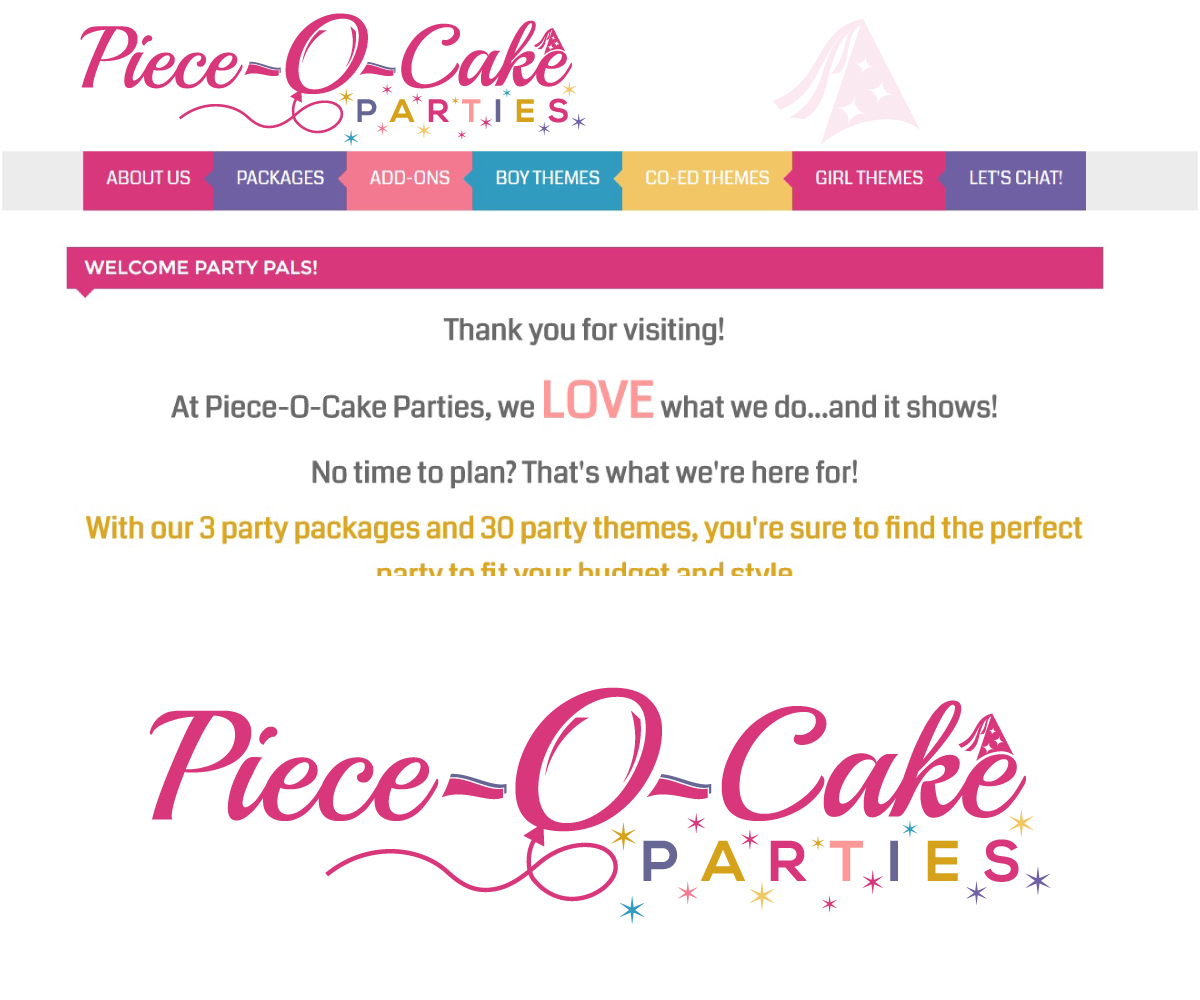Logo Design by dianagargaritza for Piece-O-Cake Parties | Design #11464215