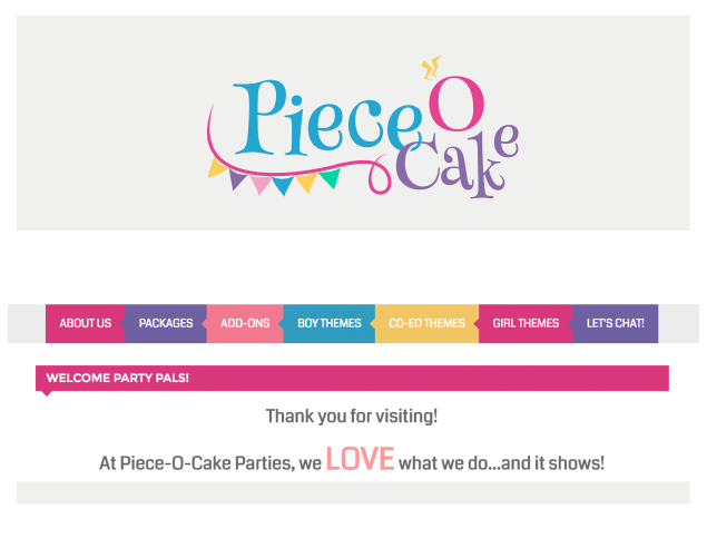 Logo Design by JTdsign for Piece-O-Cake Parties | Design #11485864