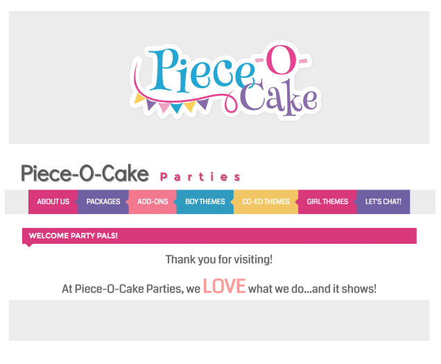 Logo Design by JTdsign for Piece-O-Cake Parties | Design #11492916