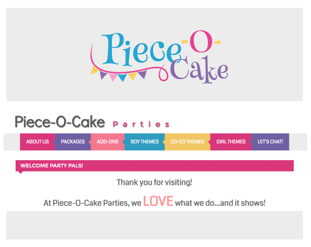 Logo Design by JTdsign for Piece-O-Cake Parties | Design #11492917
