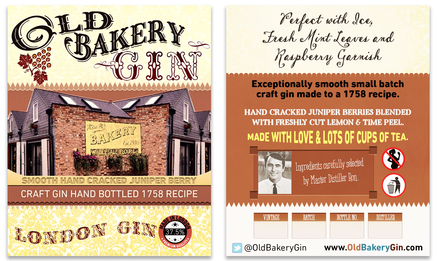 Label Design by UrbainFX for Old Bakery Gin | Design #11484723