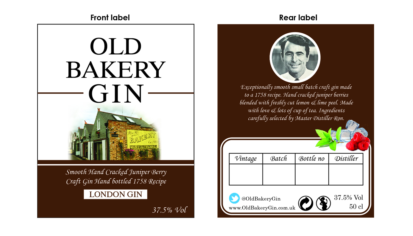 Etikett-Design von PB für Old Bakery Gin | Design #11438933