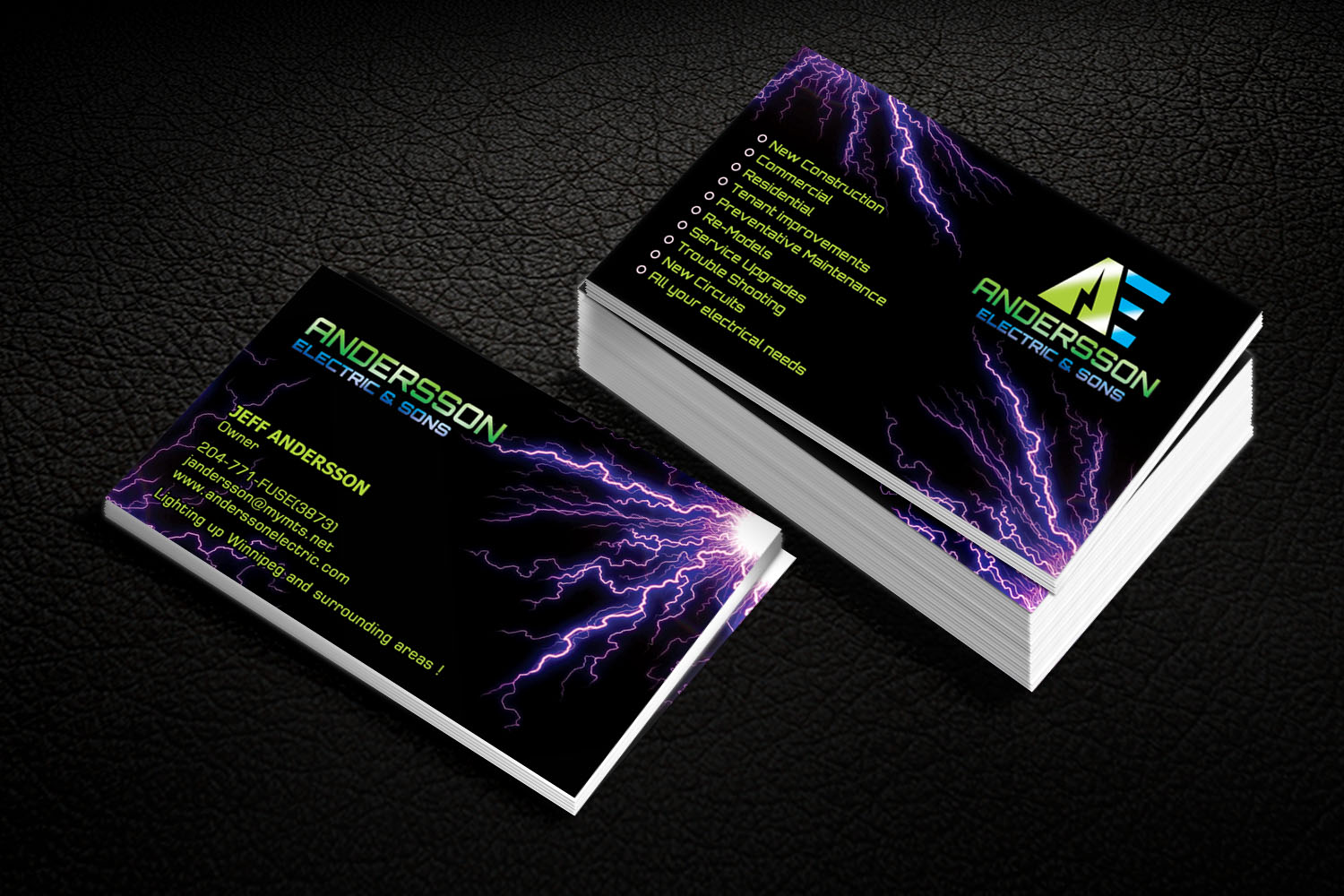 Visitenkarten-Design von Sandaruwan für Andersson Electric & Sons | Design #11444239