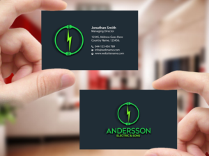 Business Card Design by Creations Box 2015 for Andersson Electric & Sons | Design: #11443110
