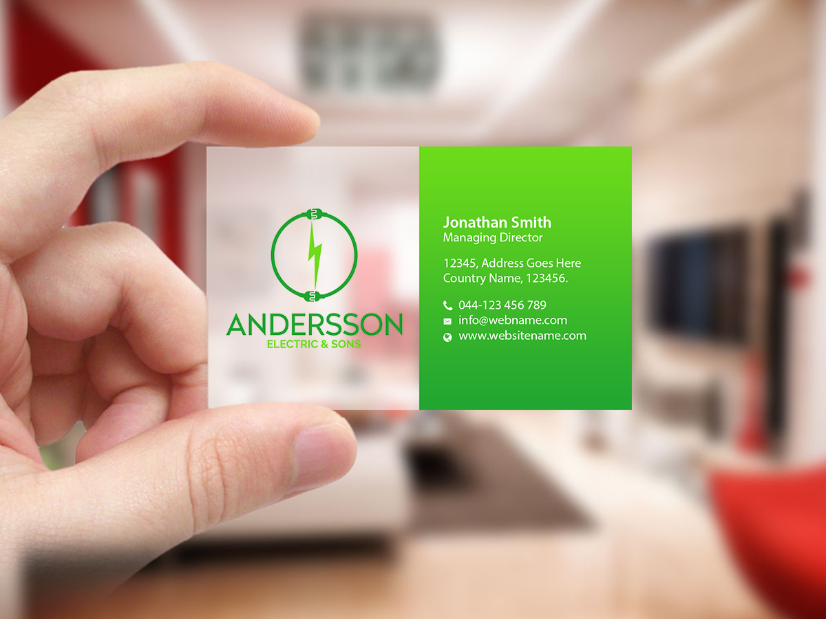 Business Card Design by Creations Box 2015 for Andersson Electric & Sons | Design #11443112