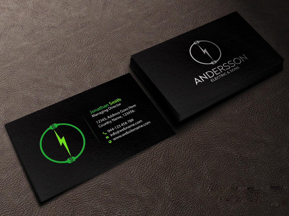 Business Card Design by Creations Box 2015 for Andersson Electric & Sons | Design #11443113