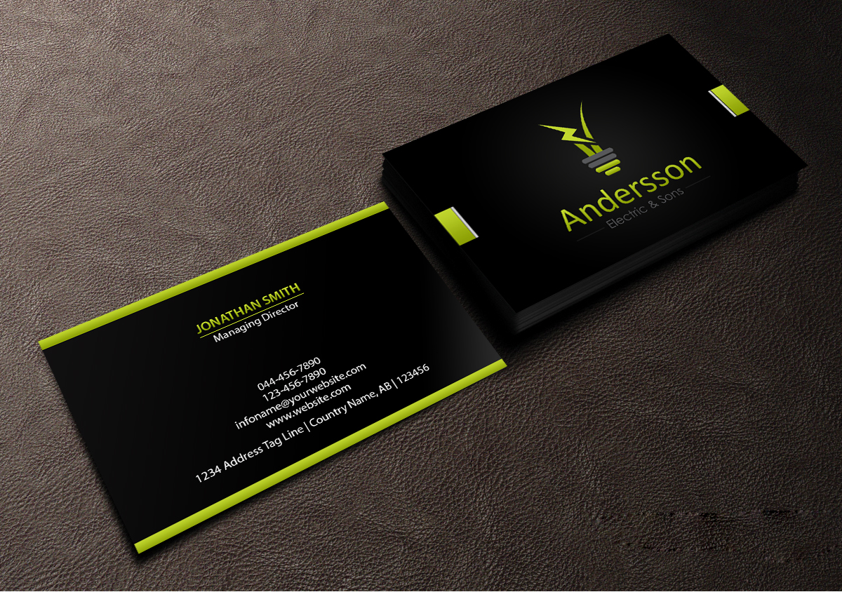 Business Card Design by Creations Box 2015 for Andersson Electric & Sons | Design #11443131