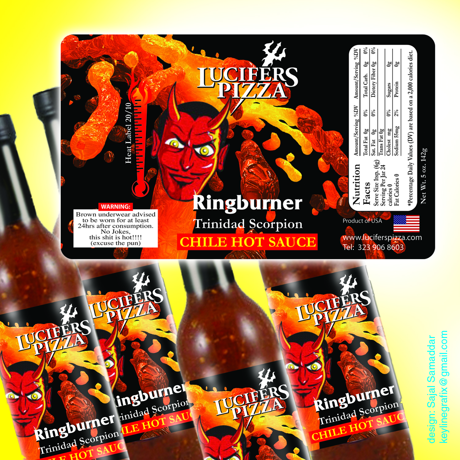 Aufkleber-Design von Sajal Samaddar für Lucifers Pizza | Design #11438629