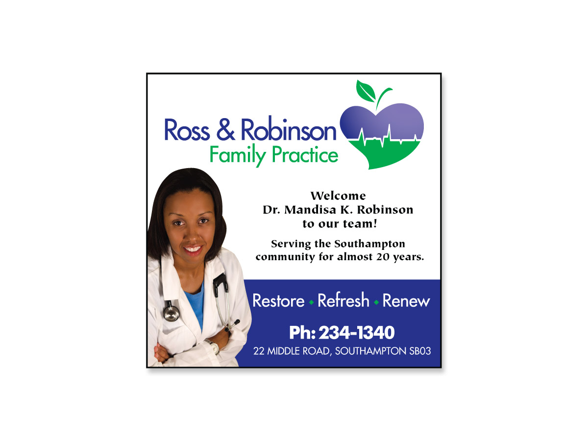 Advertisement Design by Katie Little for Ross and Robinson Medical Practice | Design #2329392