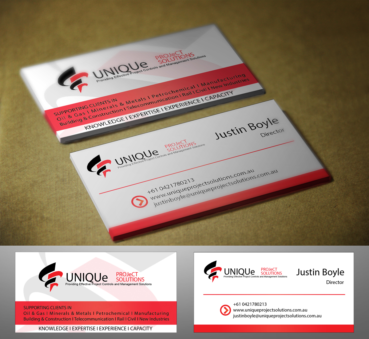 Business Card Design by NZ for Unique Project Solutions | Design #2321324