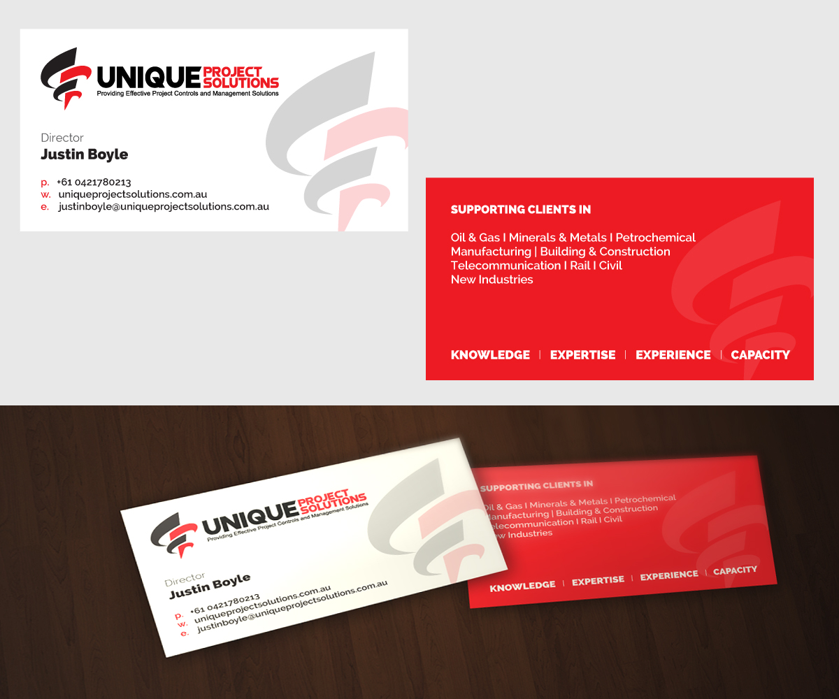 Business Card Design by Anthony for Unique Project Solutions | Design #2331351