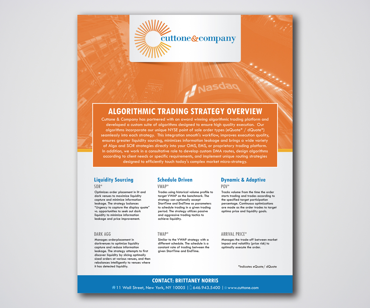 Flyer-Design von Designers Hub für Cuttone & Company | Design #11430391