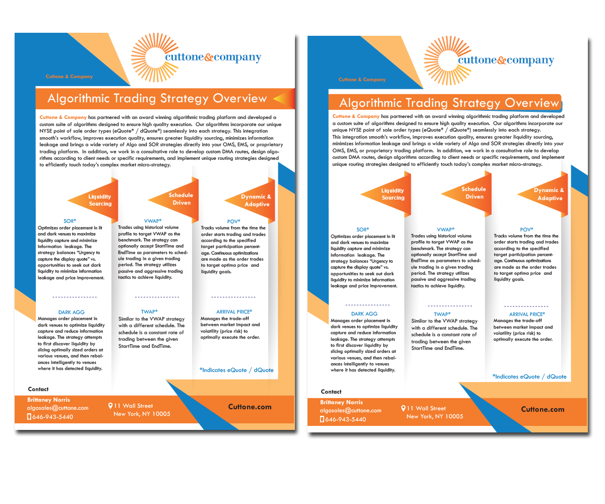 Flyer Design by designemmi for Cuttone & Company | Design #11478282
