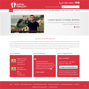 Diseño Wordpress por pb para sydney heel pain | Diseño: #2328009