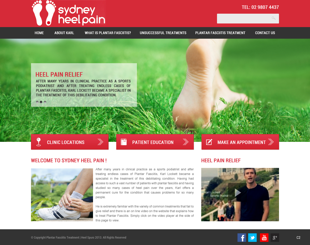 Diseño Wordpress por pb para sydney heel pain | Diseño #2328015