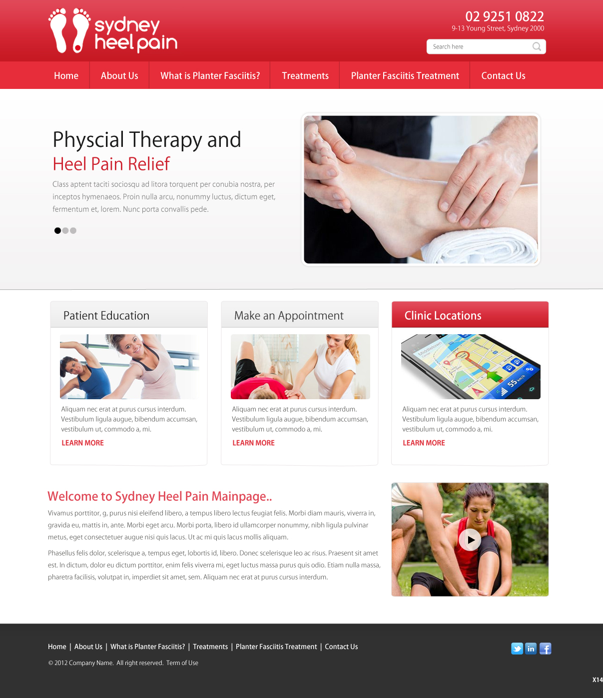 Diseño Wordpress por pb para sydney heel pain | Diseño #2328019