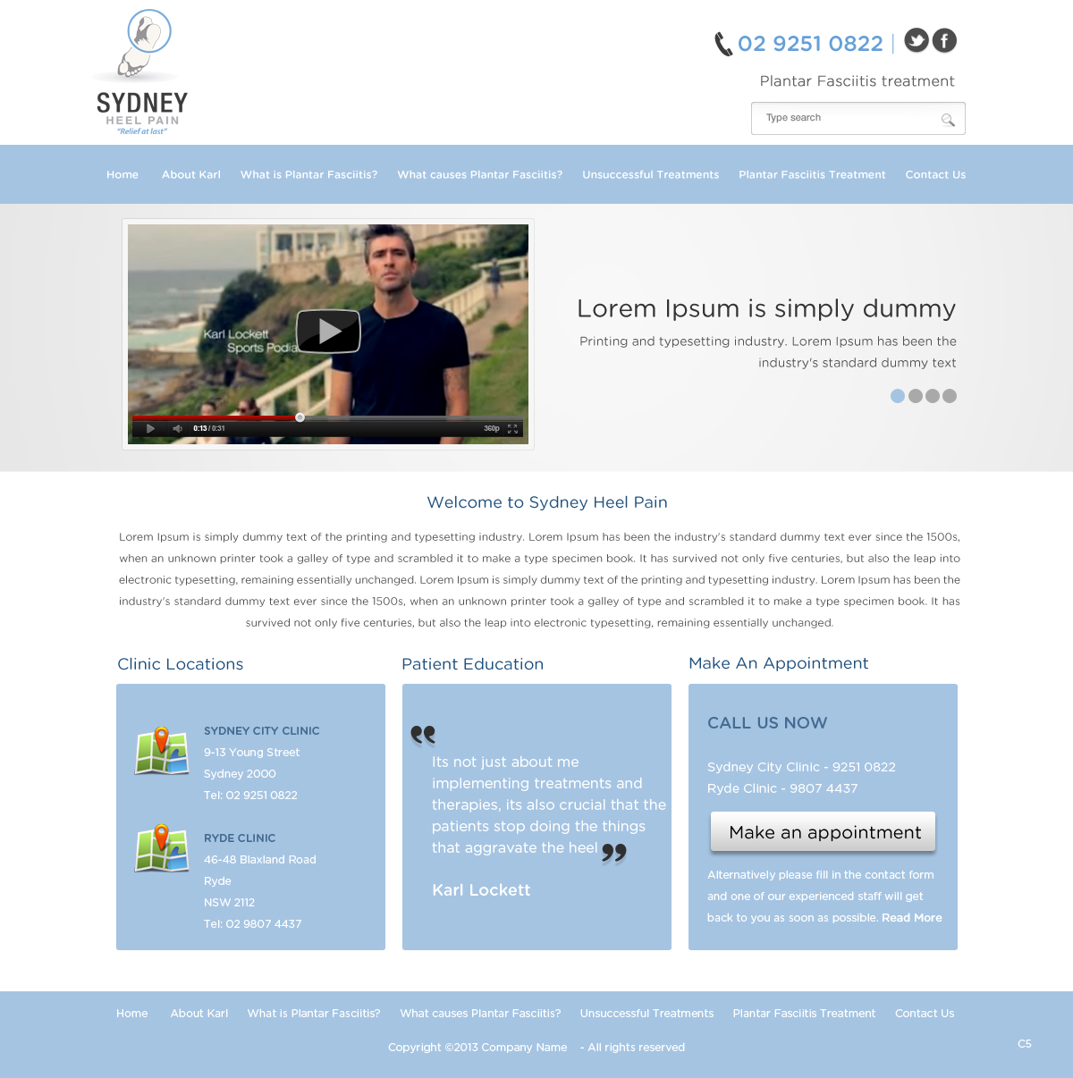 Diseño Wordpress por pb para sydney heel pain | Diseño #2332134