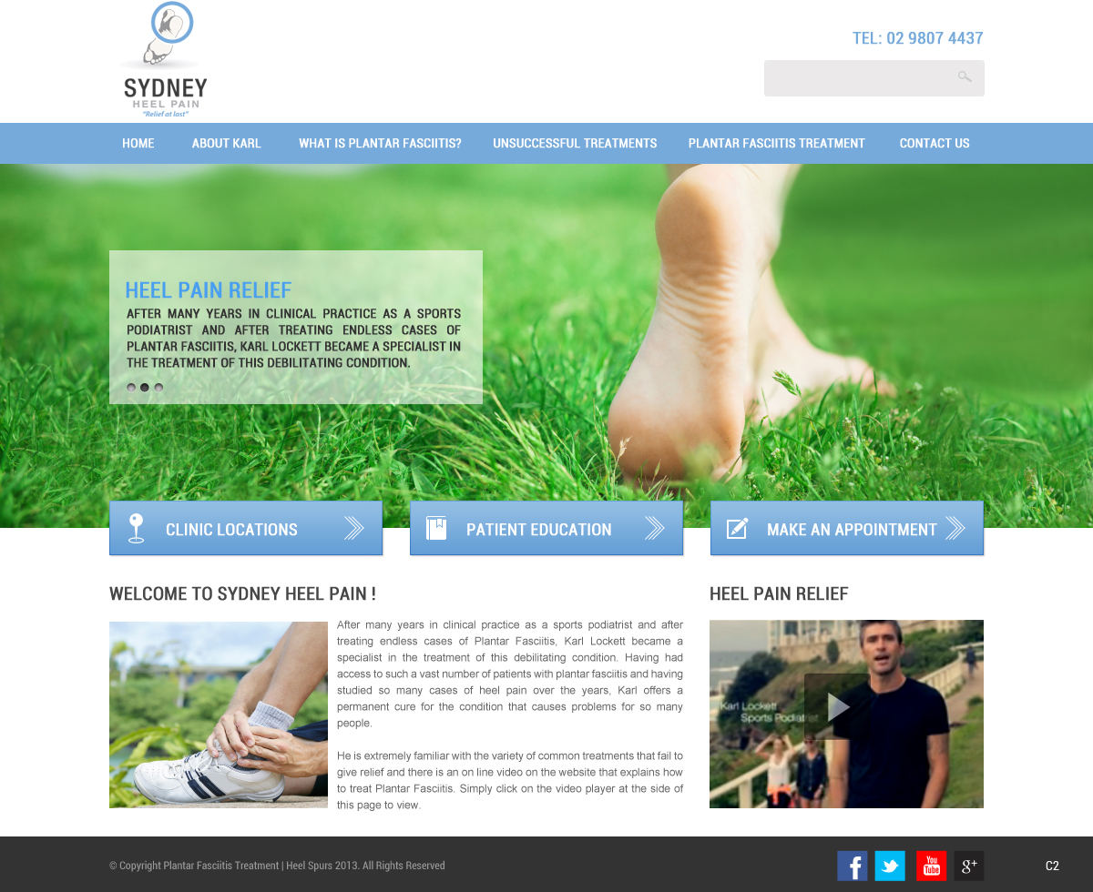 Diseño Wordpress por pb para sydney heel pain | Diseño: #2332136