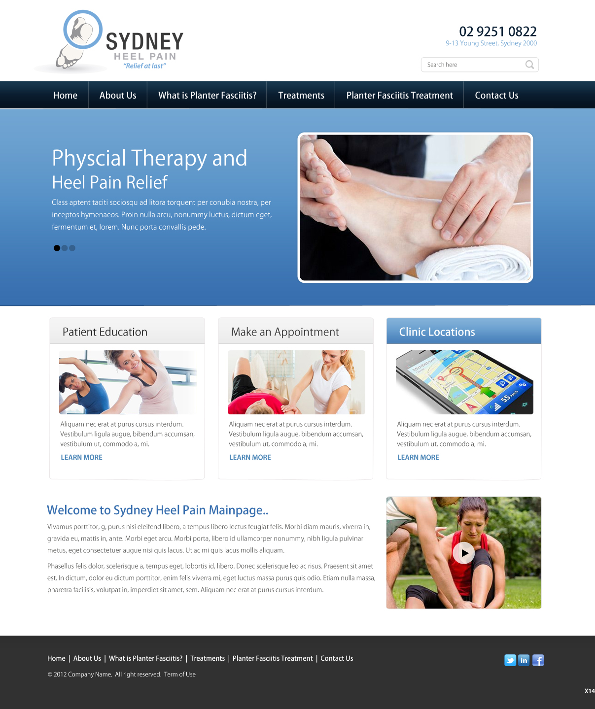 Diseño Wordpress por pb para sydney heel pain | Diseño #2332140