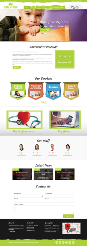 A webite for an Urgent Care for children | Diseño Web por bdesigner9