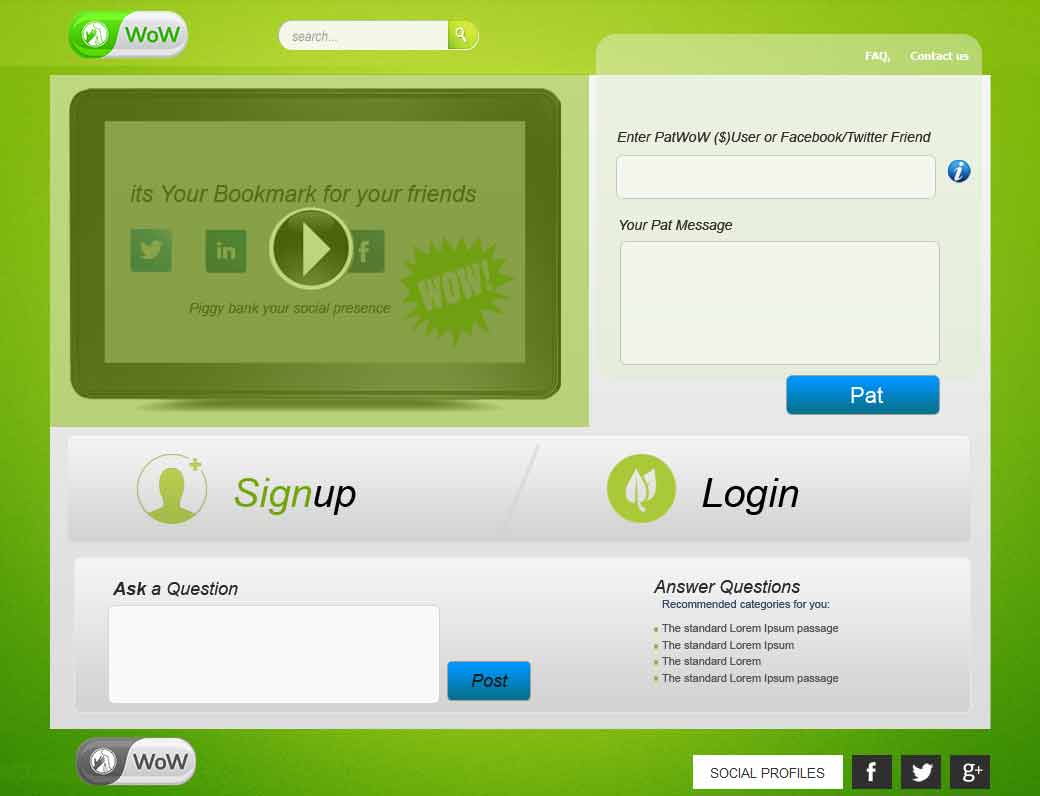 Web Design by GK for PatWoW | Design #2334686