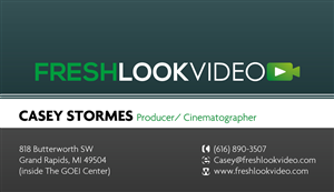 Visitenkarten-Design von Jebastine für Fresh Look Video | Design #2324167