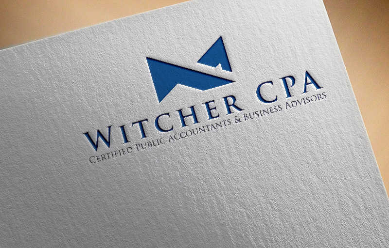 masculine upmarket accounting logo design for witcher cpa