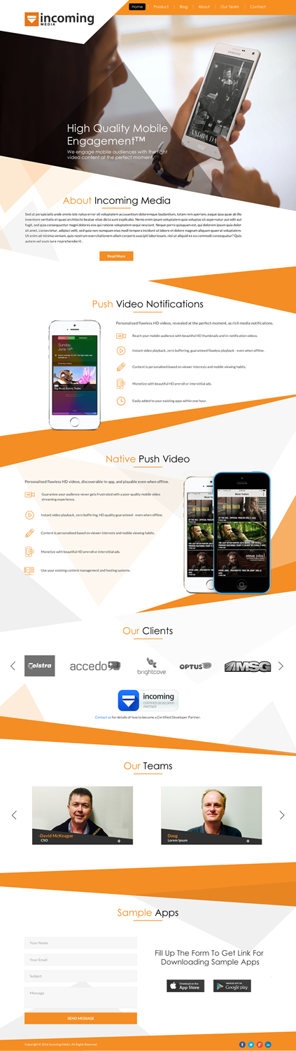 Web Design par Sbss pour Incoming Media | Design #11462359