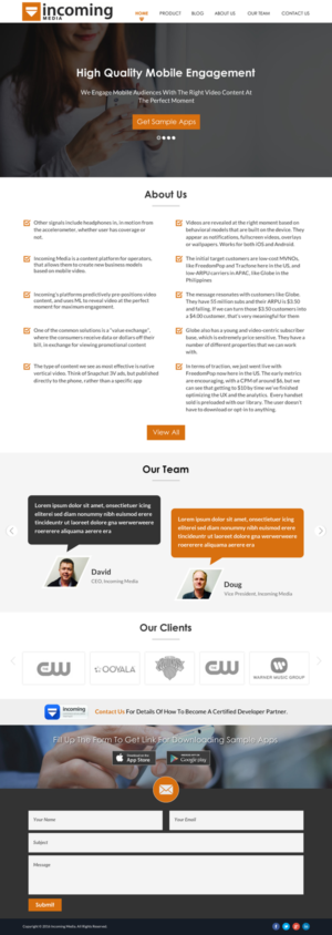 Web Design by Sbss for Incoming Media | Design: #11462542