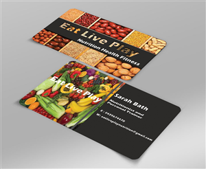 EatLivePlay (underneath) Nutrition Health Fitness | Business Card Design by Harshan