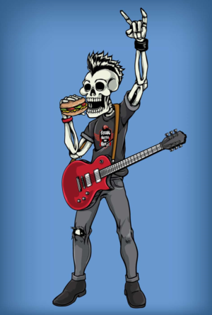 Rock and Roll Themed Food Truck seeks Skeleton Mascot! | Design de Mascotte par dsgrapiko