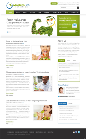 Nutrition Consulting Wordpress design for Thesis/Genesis