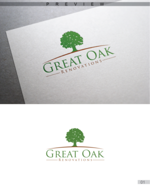 Logo Design by 3Guys for Great Oak Renovations | Design: #11533132