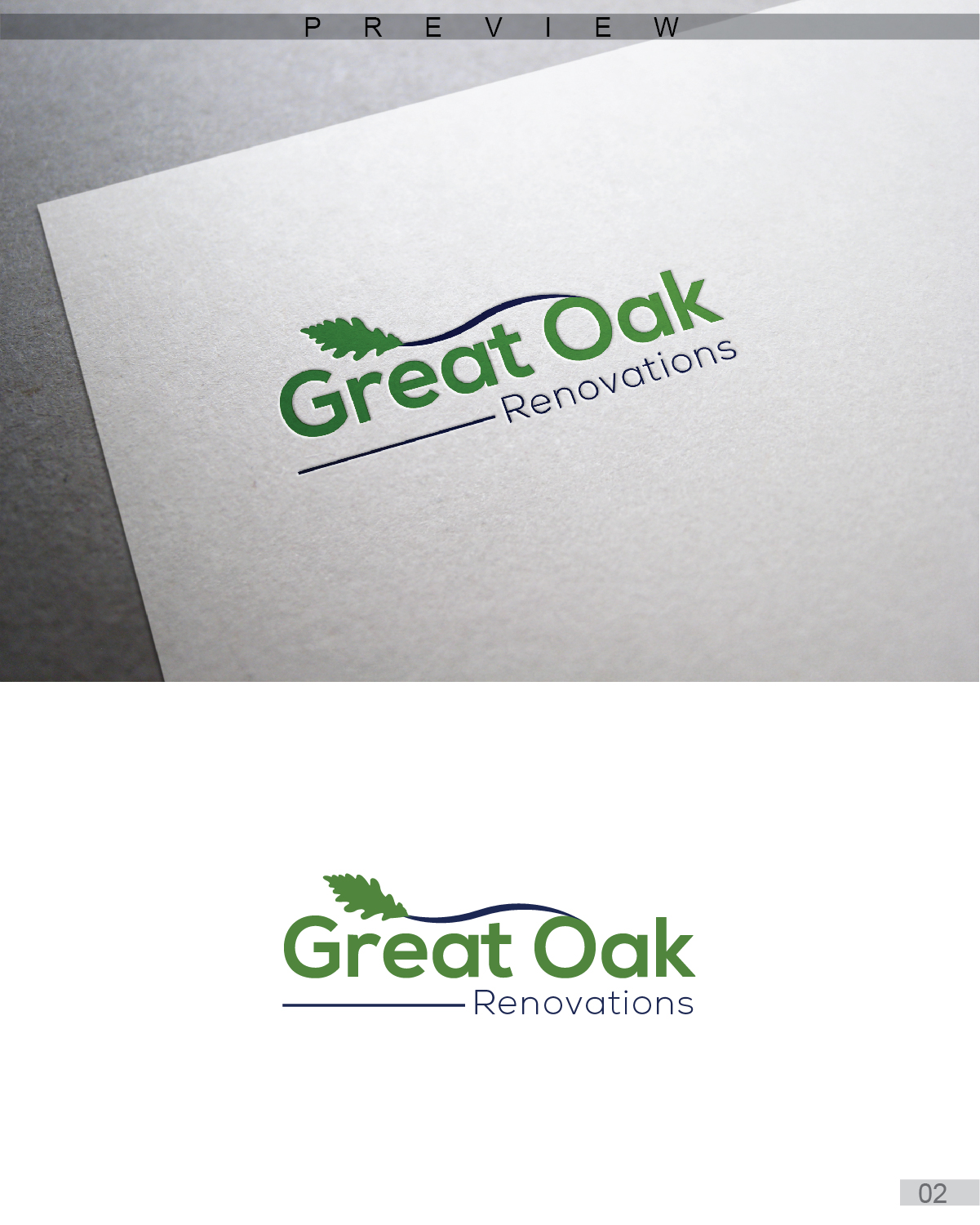 Diseño de Logo por 3Guys para Great Oak Renovations | Diseño #11533133