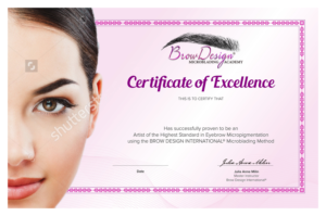 Permanent Makeup Certificate for Brow Design Academy Certified Artists | Print Design par D Creative