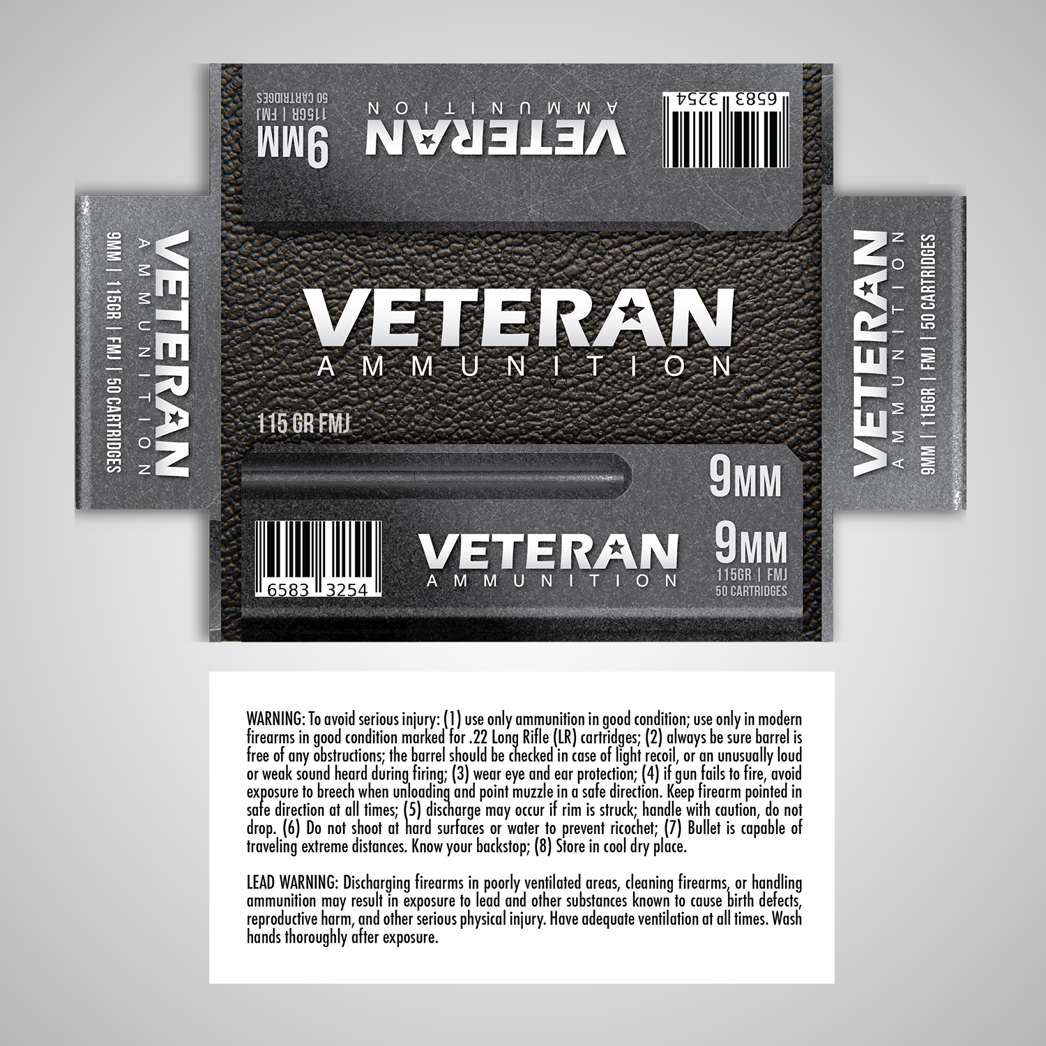 Verpackungs-Design von Studio Branco für Veteran Ammunition | Design #11589345
