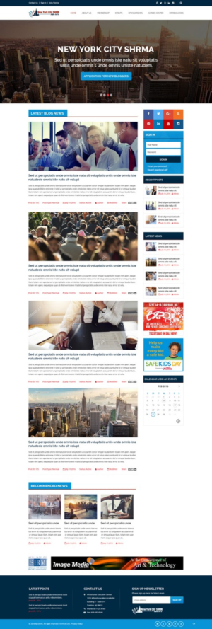 Wordpress Design by pb for NYC SHRM | Design: #11689773