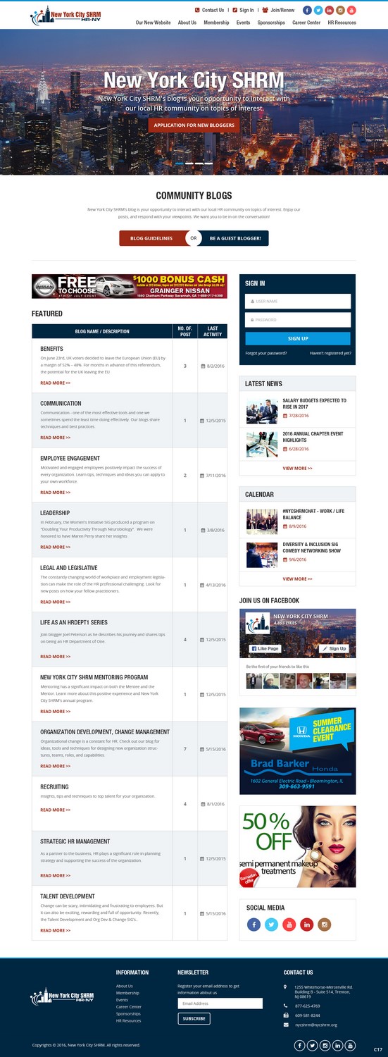 Diseño Wordpress por pb para NYC SHRM | Diseño #11689777