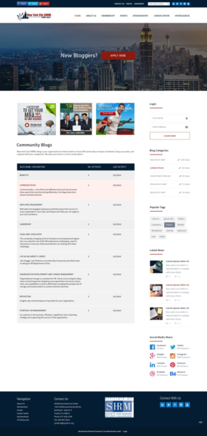 Wordpress Design by pb for NYC SHRM | Design: #11707058