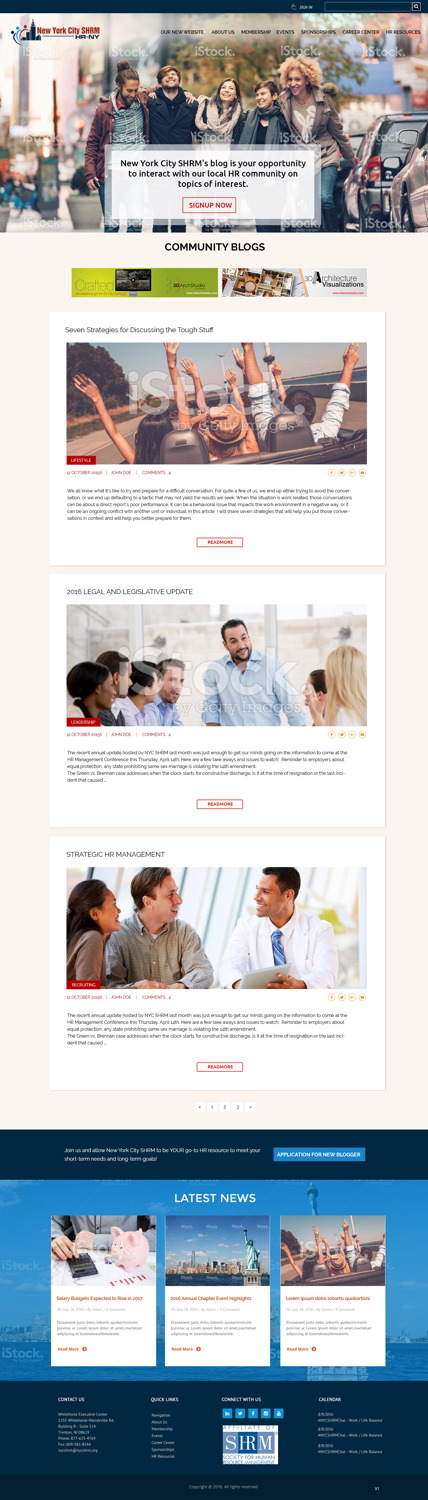 Wordpress Design by pb for NYC SHRM | Design #11707059