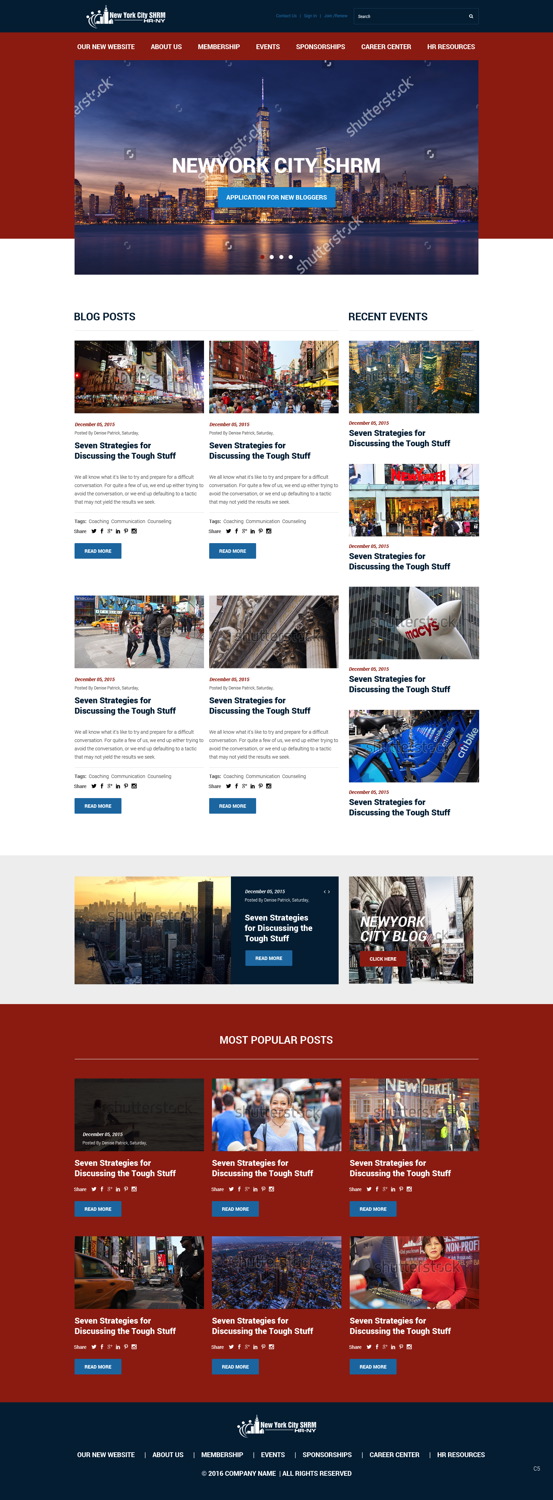 Wordpress Design by pb for NYC SHRM | Design #11707078