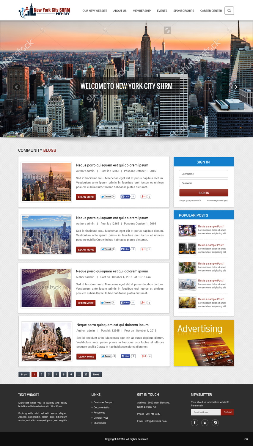 WordPress-Design von pb für NYC SHRM | Design: #11707079