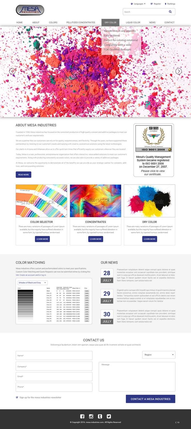 Web-Design von pb für Mesa Industries | Design #11617287