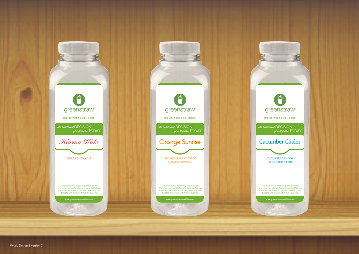 Packaging Design by Mystiq for Greenstraw Smoothies | Design #11565827
